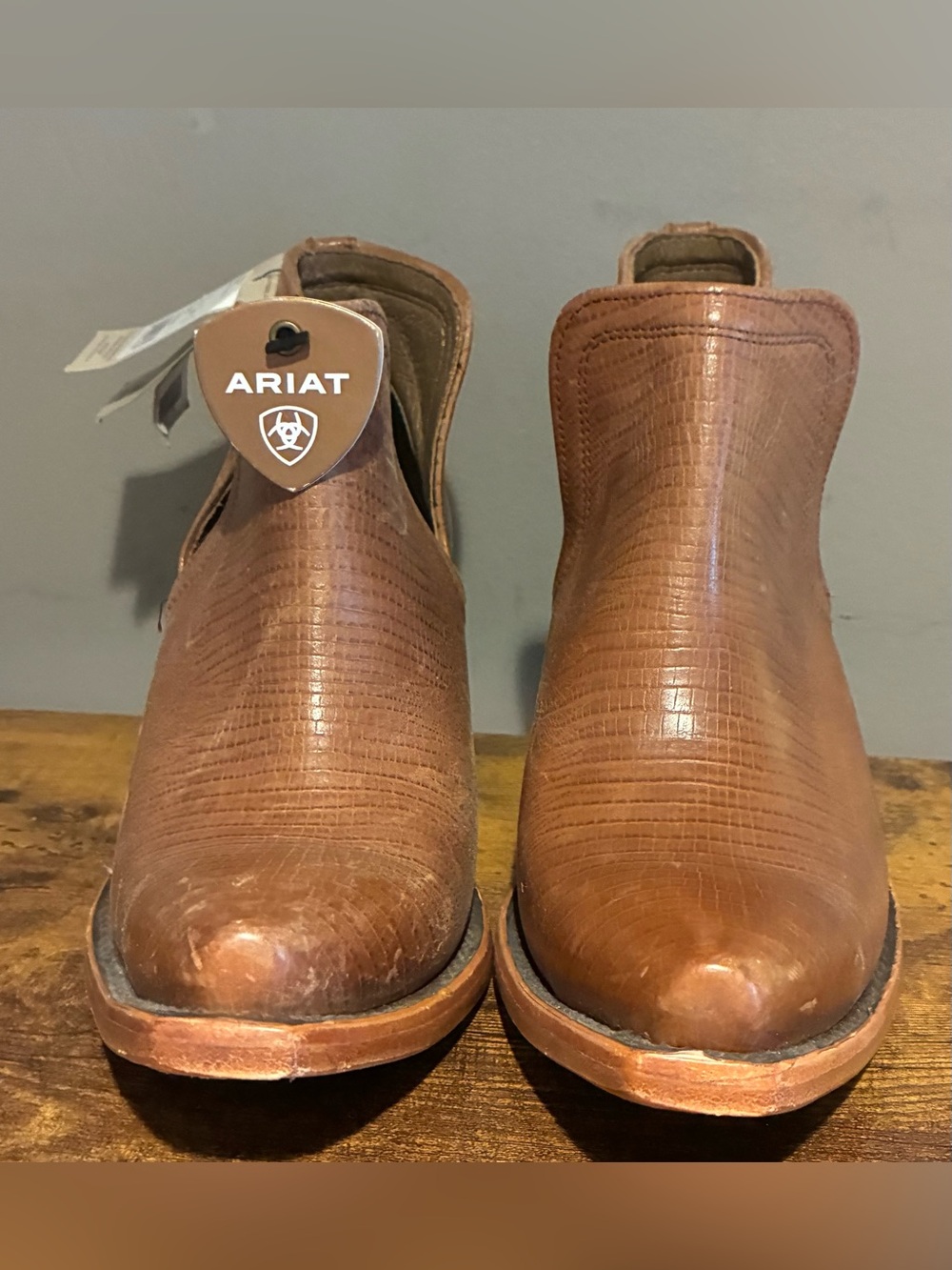 Women’s Ariat Dixon Brown Lizard Print Western Bootie SZ 7.5 (10042456)